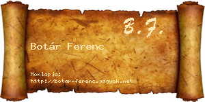 Botár Ferenc névjegykártya